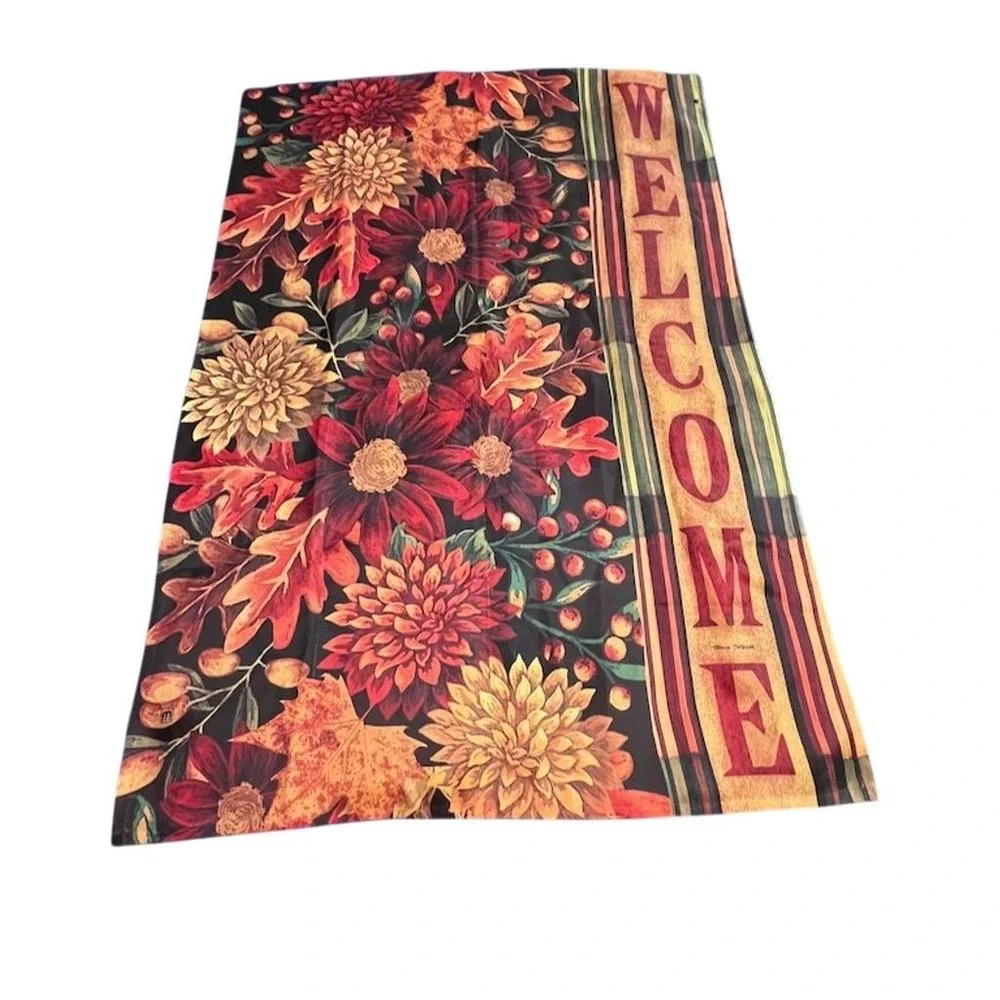 BreezeArt Welcome Fall house‎ Garden Flag Autumn Floral Thanksgiving Decor mums